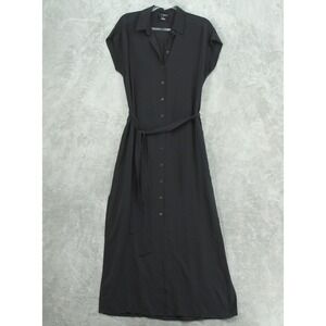 Club Monaco Shirt Dress Womens 8 Danielle Silk Mulberry Belted Button Front Maxi